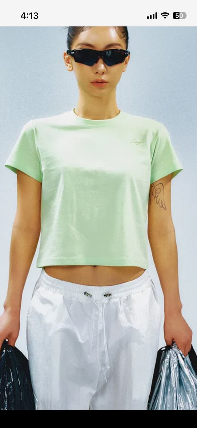 Yeel 크롭 체인 티셔츠 멜론 상품이미지3