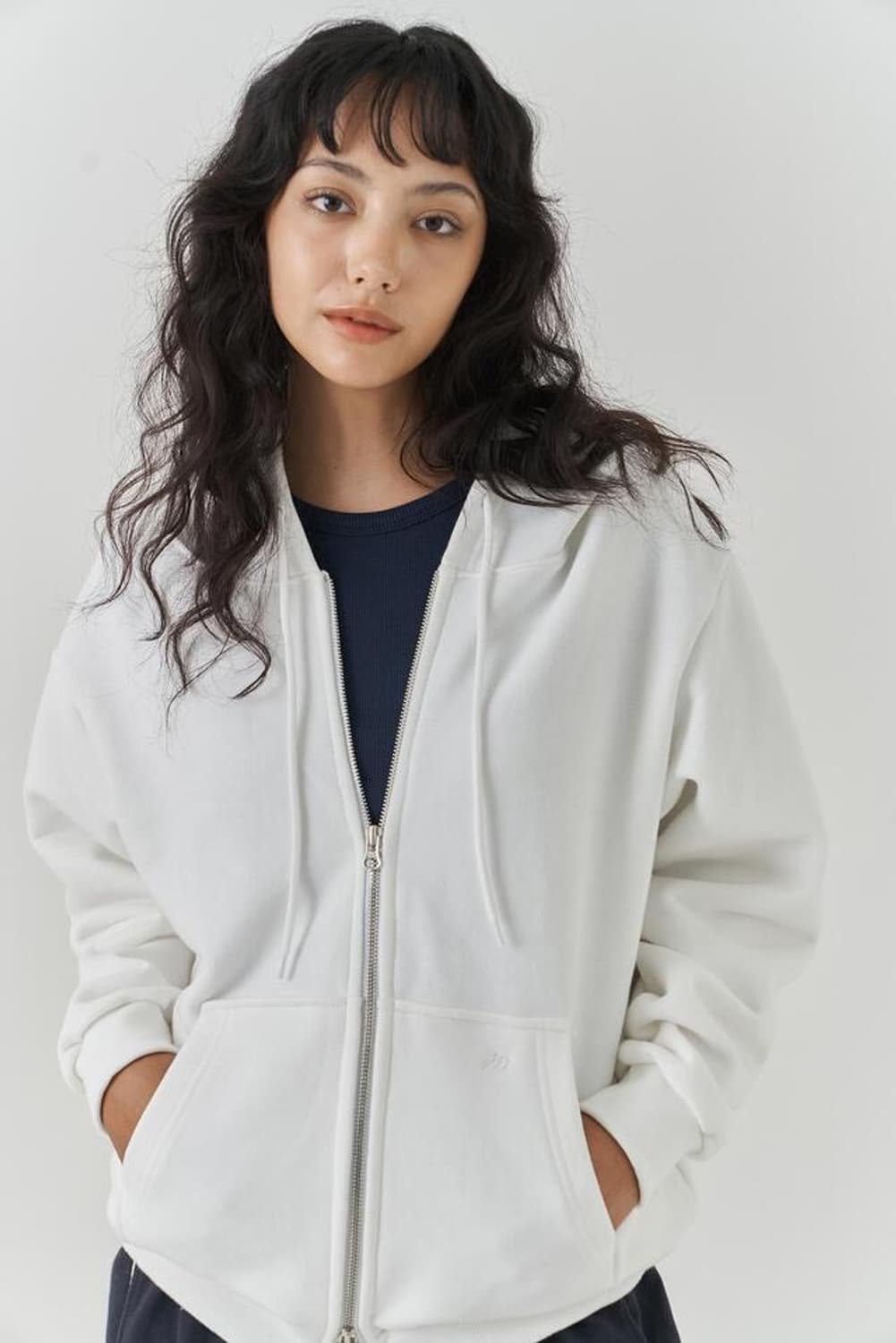 무브아 Base hood zip up white 후드집업 상품이미지1