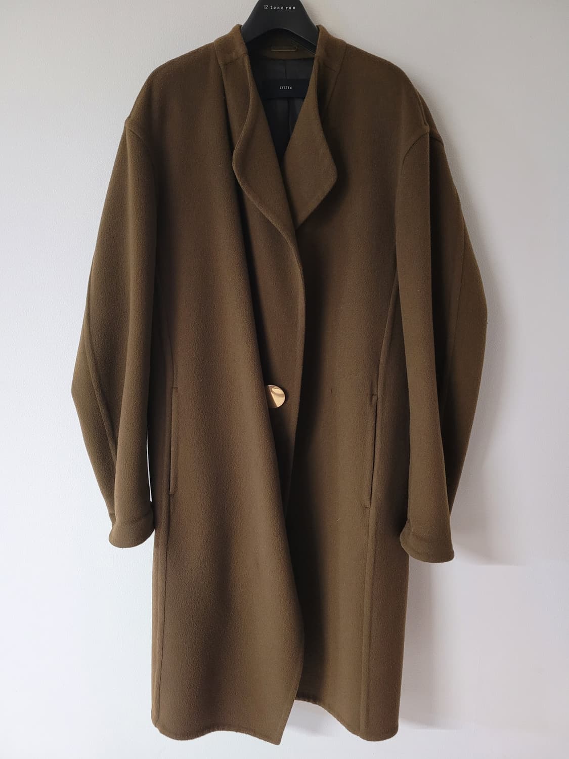 시스템 라운드 핀 포인트 울캐시미어 코트 M 상품이미지1