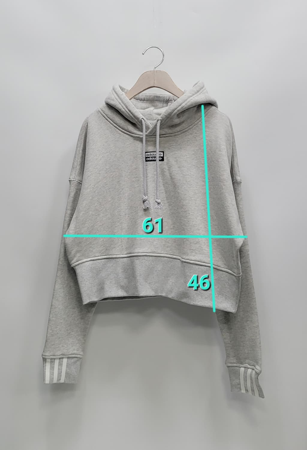 (새상품) adidas 아디다스 VOCAL 크롭 후드 / 여 XS 그레이 상품이미지8