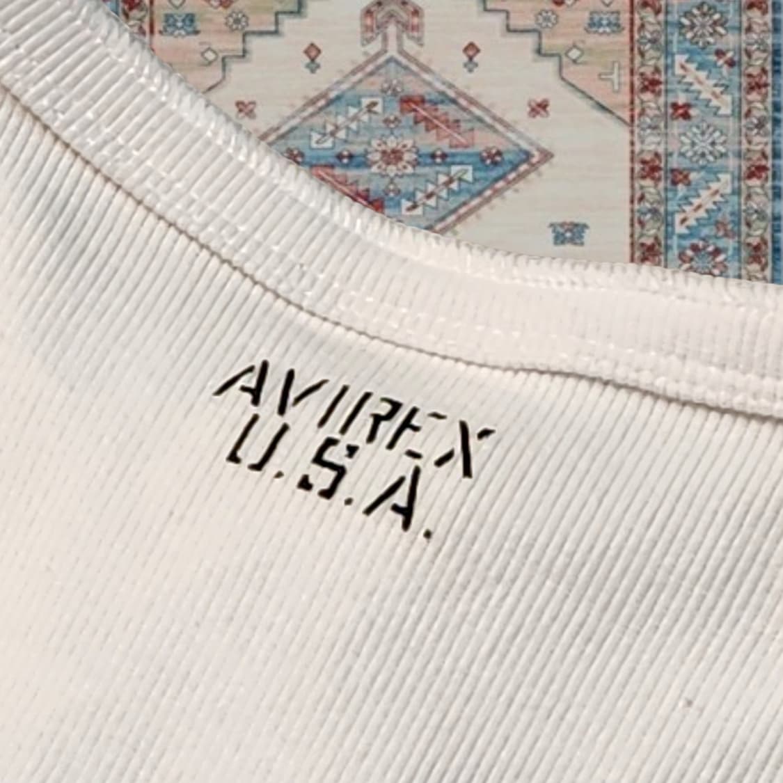 AVIREX USA 빈티지 헨리넥 롱슬리브 티셔츠 화이트 S 상품이미지4