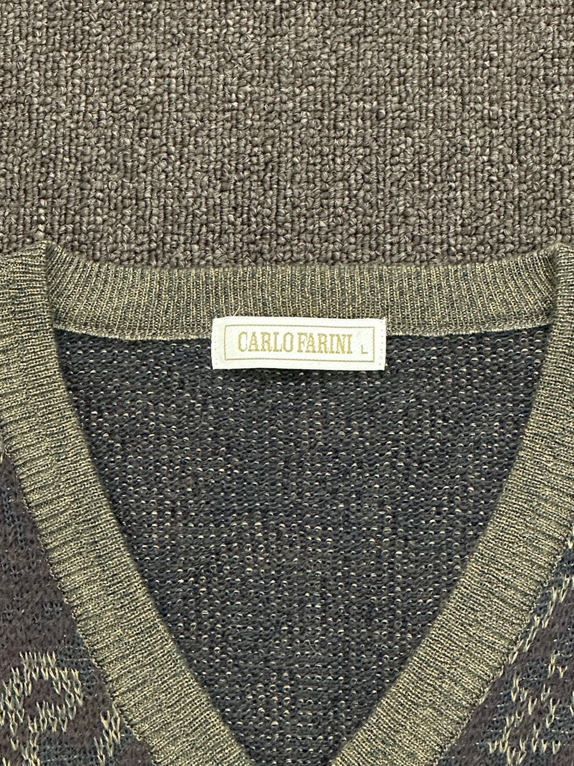 L)Japanese vintage 패턴 브이넥 니트 스웨터 상품이미지3