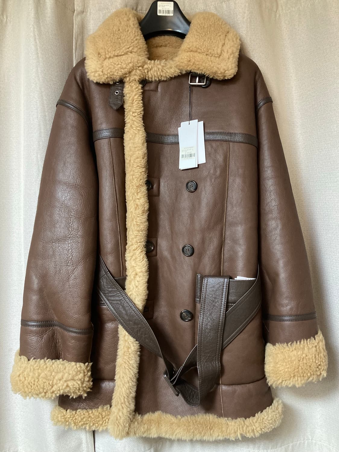 새상품/구할수X/약40%저렴)고준희 태디베어하프무스탕M브라운 상품이미지2