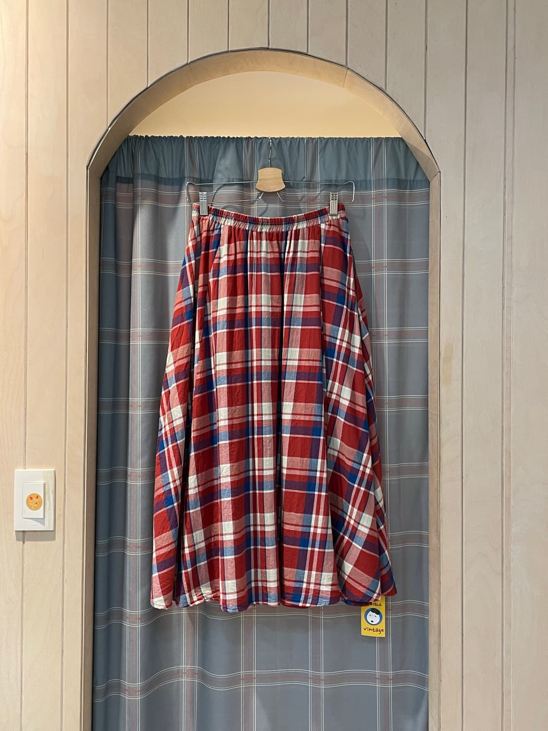 일본빈티지 체크 주머니 스커트 상품이미지5