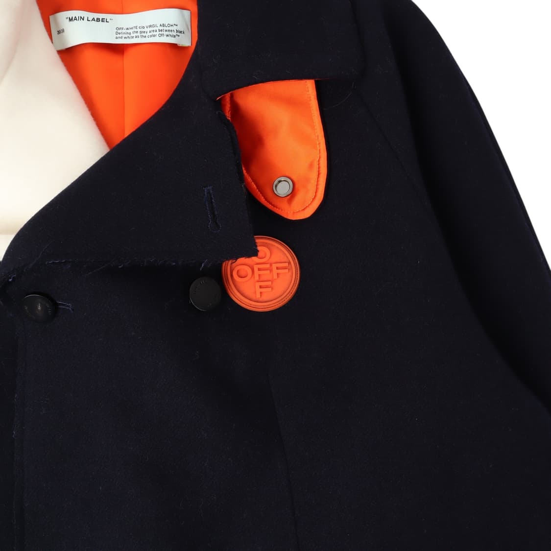 오프화이트 더블 패브릭 omea 제티드 포켓 헤비 울 롱 코트 상품이미지4
