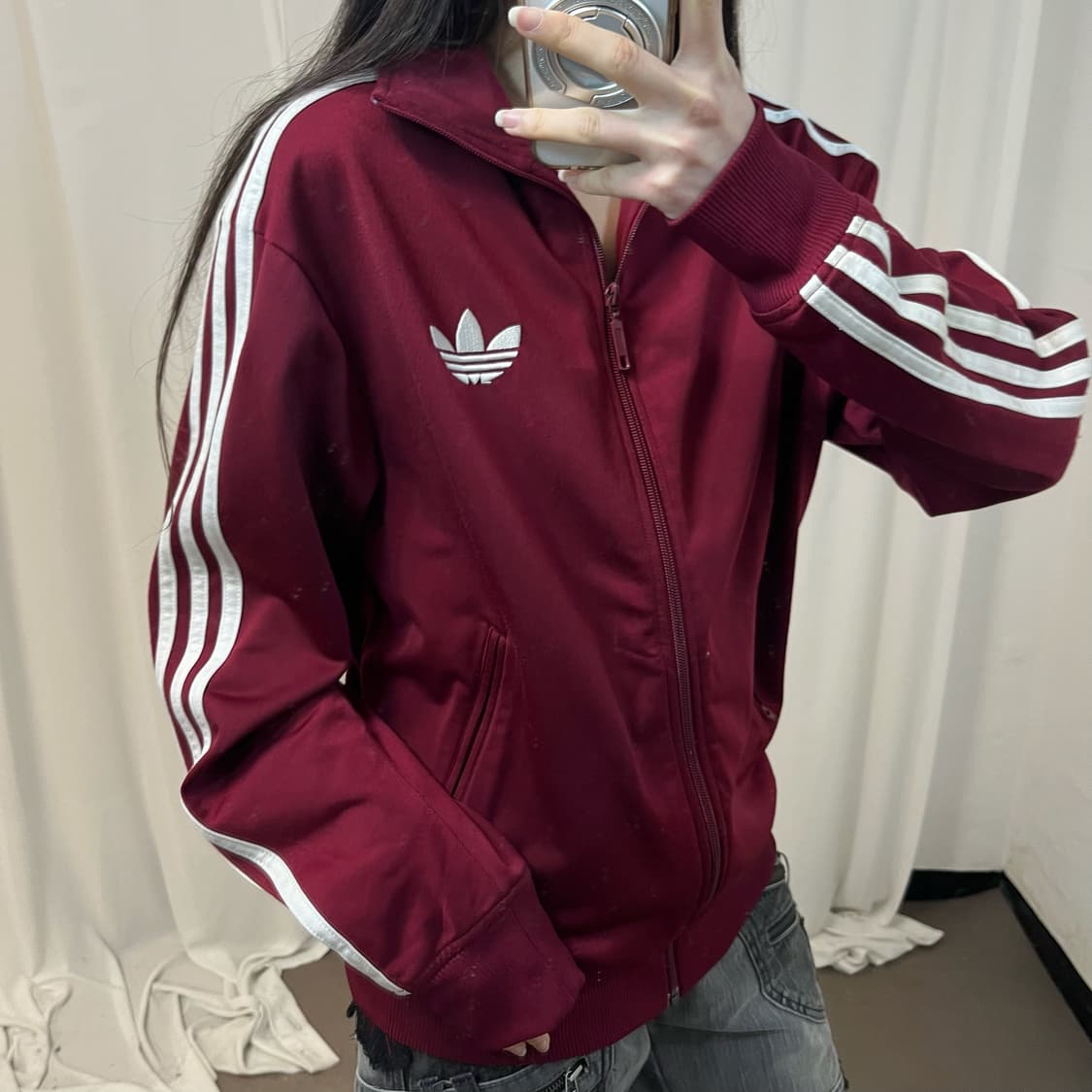 Adidas burgundy firebird jersey 상품이미지3