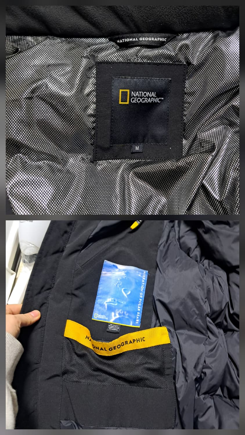 내셔널지오그래픽 블랙 덕다운 패딩 M(21년제품) 상품이미지6