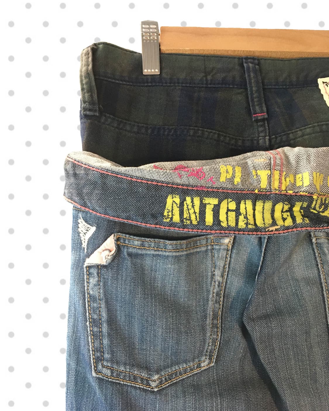 vintage double waist layered denim pants 상품이미지10