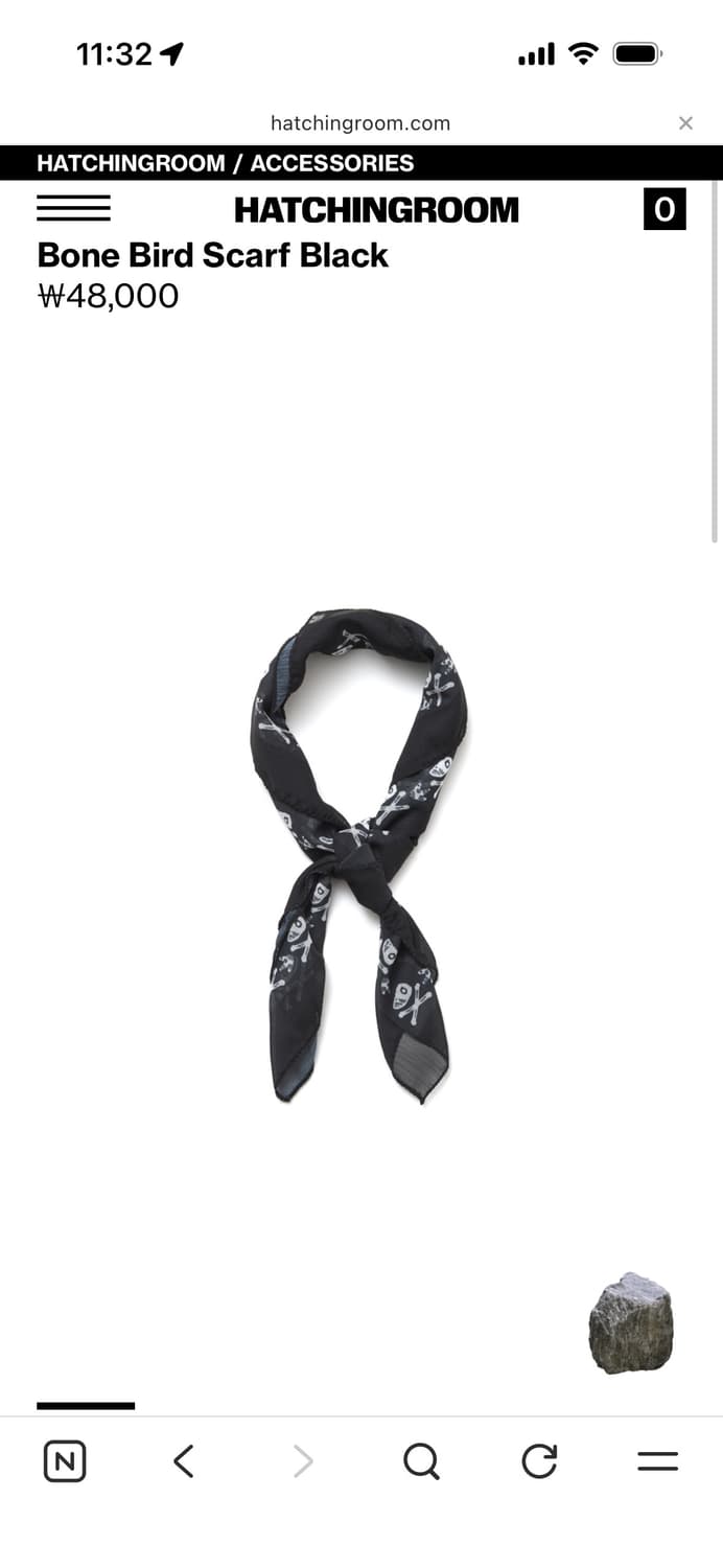해칭룸 Bone Bird Scarf Black 상품이미지1
