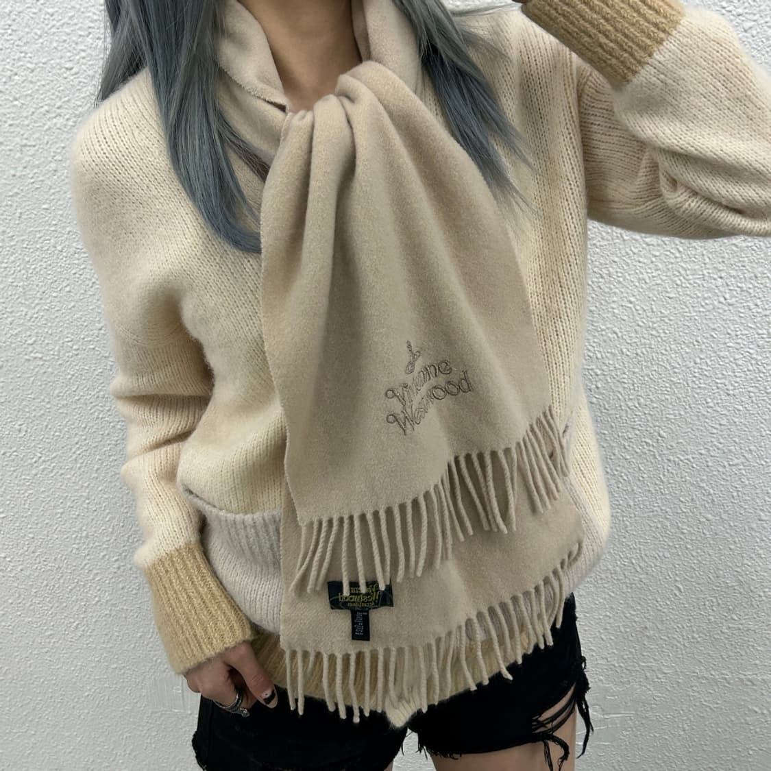 비비안웨스트우드 연베이지 울 머플러 상품이미지2