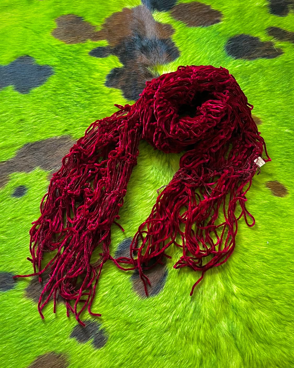 JPN Vintage Velour Mesh Fringe Muffler 상품이미지9