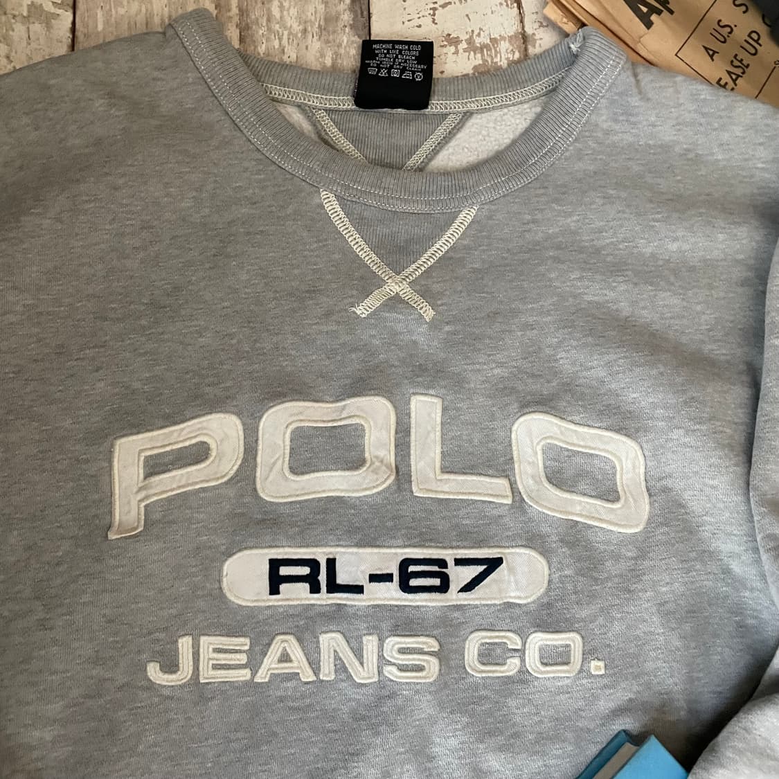폴로 진스 컴퍼니 RL-67 그레이 기모 스웻셔츠 상품이미지2