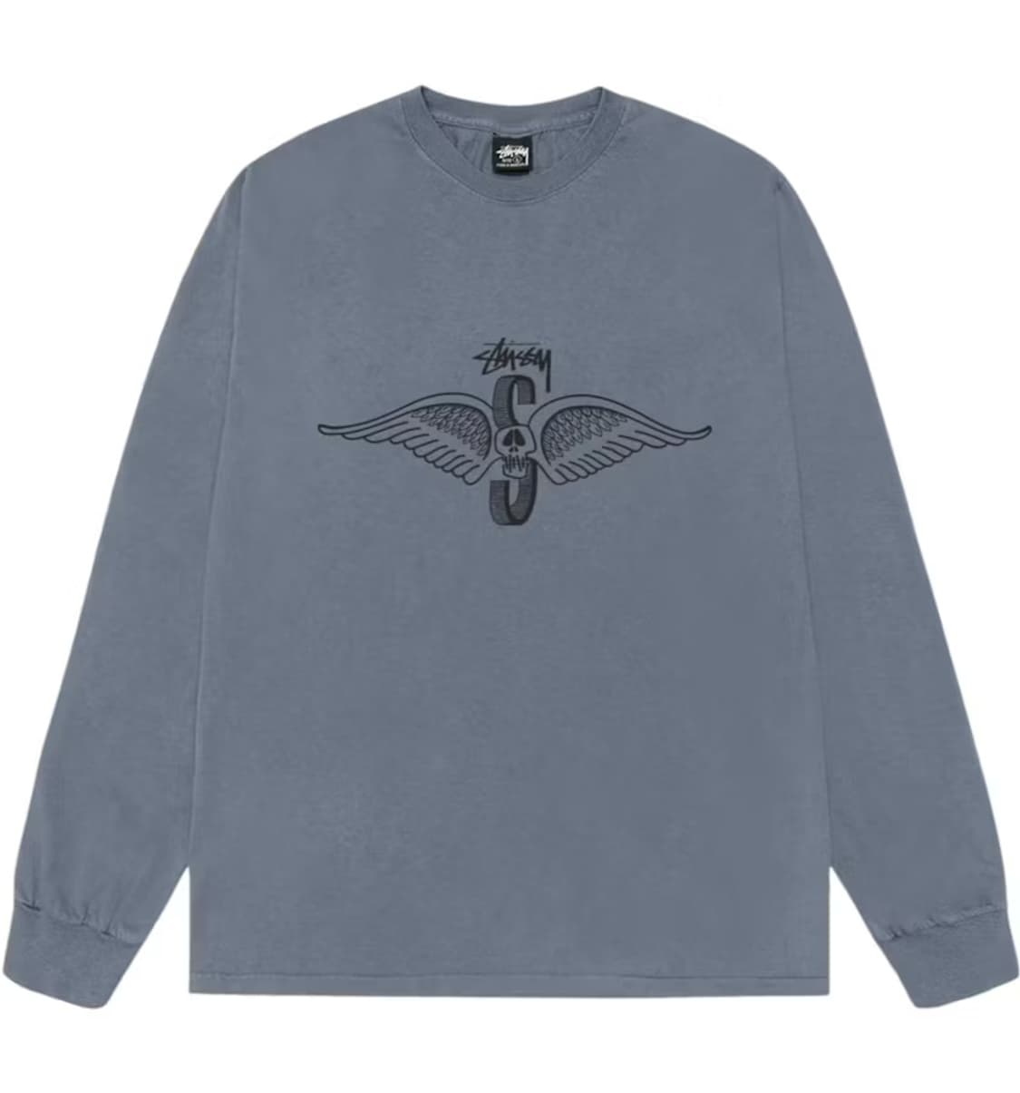 스투시 스컬 윙스 피그먼트 긴팔티셔츠 네이비 상품이미지1