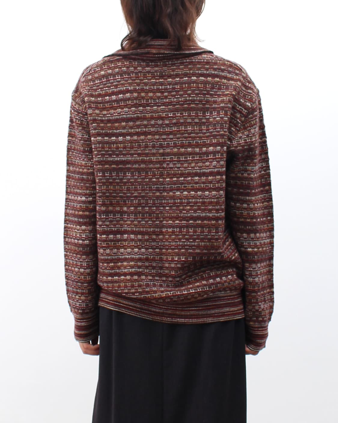 미쏘니 스포츠 빈티지 울 패턴 짜임 카라 니트 상품이미지8