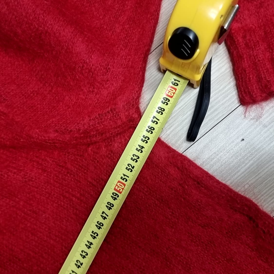 90s 빈티지 레드 모헤어 니트 헨리넥 스웨터(105) 상품이미지7