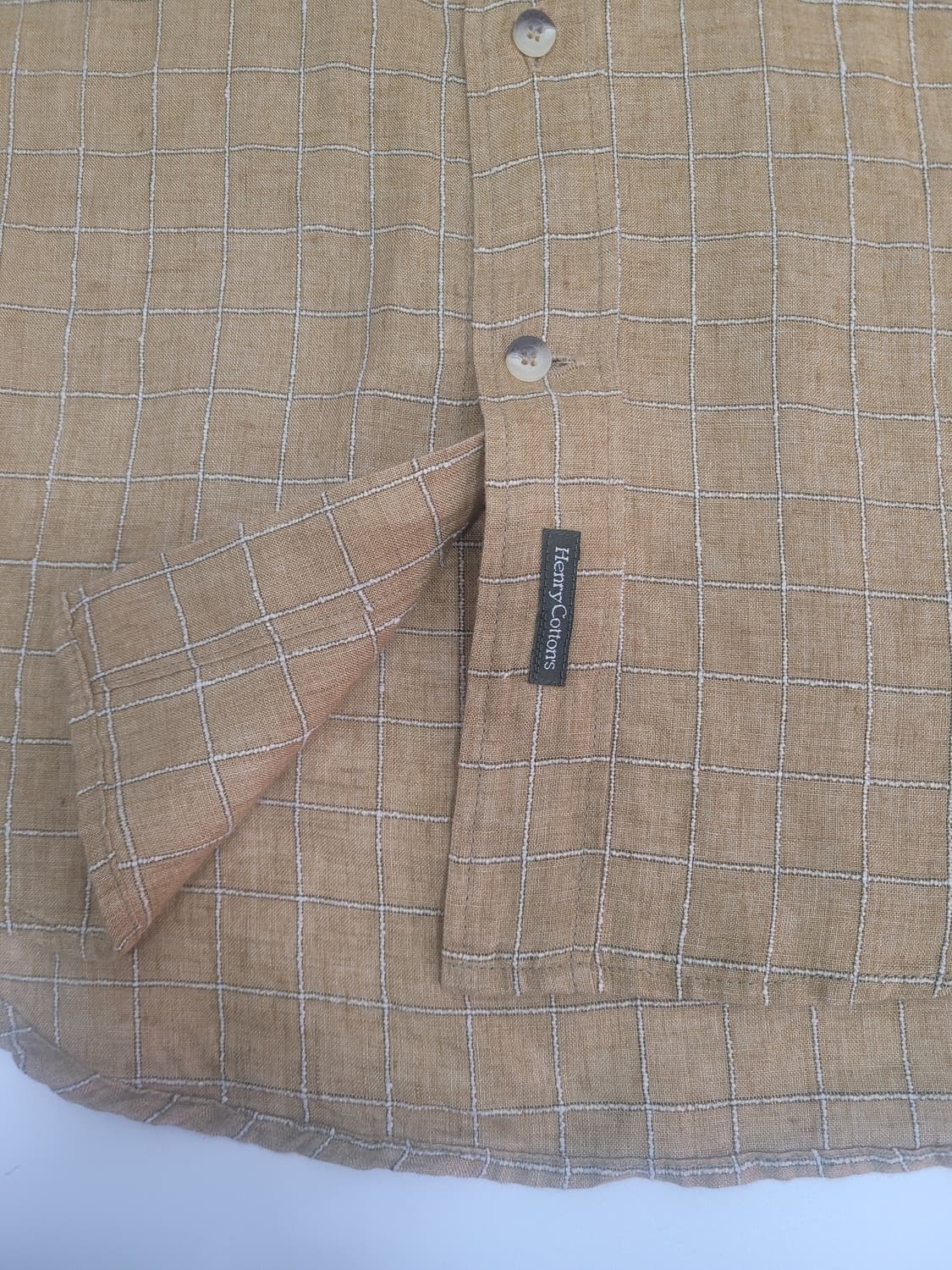 Henry Cottons 헨리코튼 린넨 체크 셔츠 / 남 100 브라운
 상품이미지5