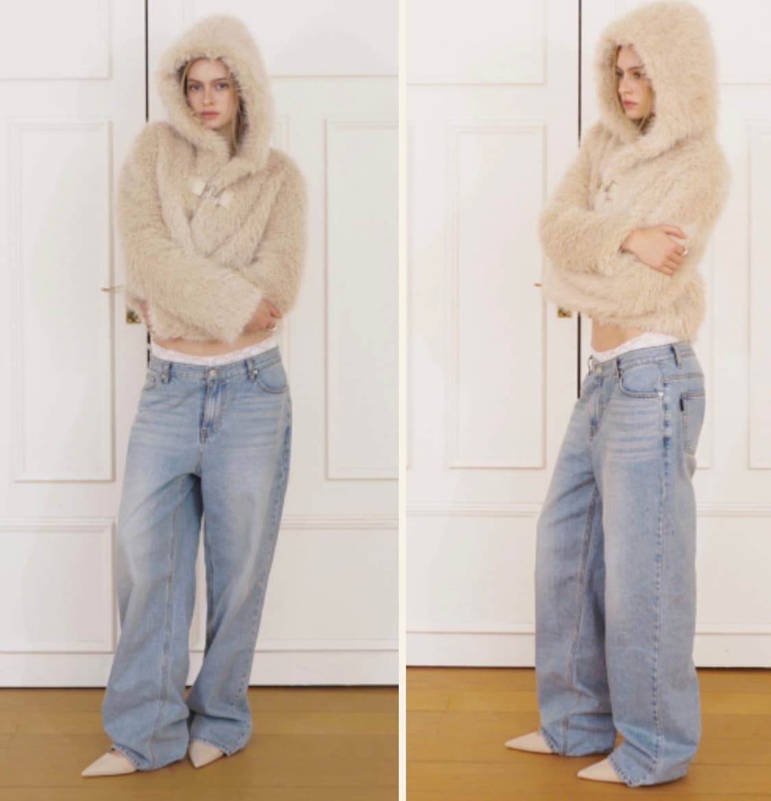 tmt faux fur cropped jacket (cream) 상품이미지2