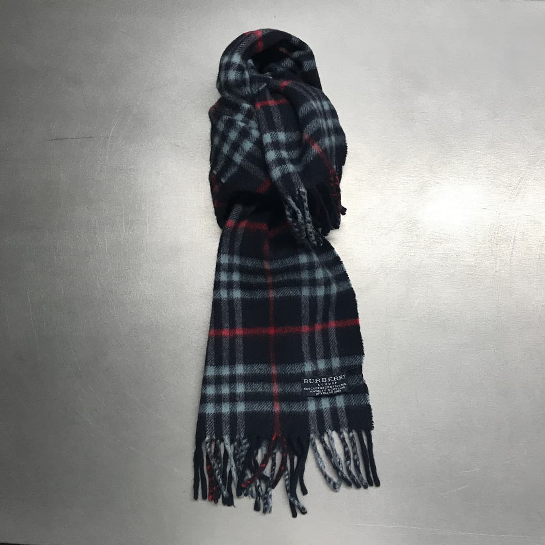 버버리 정품 캐시미어/울 머플러 네이비 상품이미지1