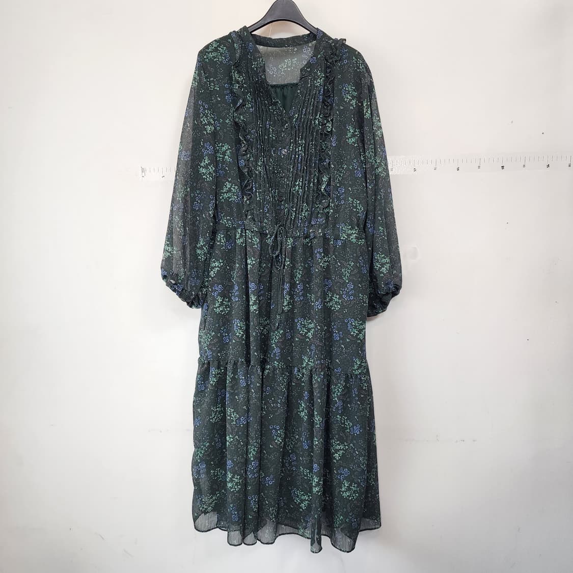 엣지 플라워 패턴 롱 원피스 상품이미지1