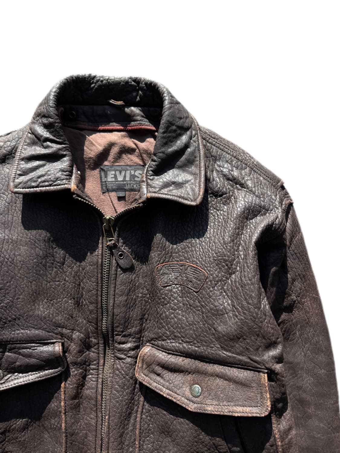 80s 리바이스 양가죽 a-2 플라이트 자켓 L(XL) 상품이미지3