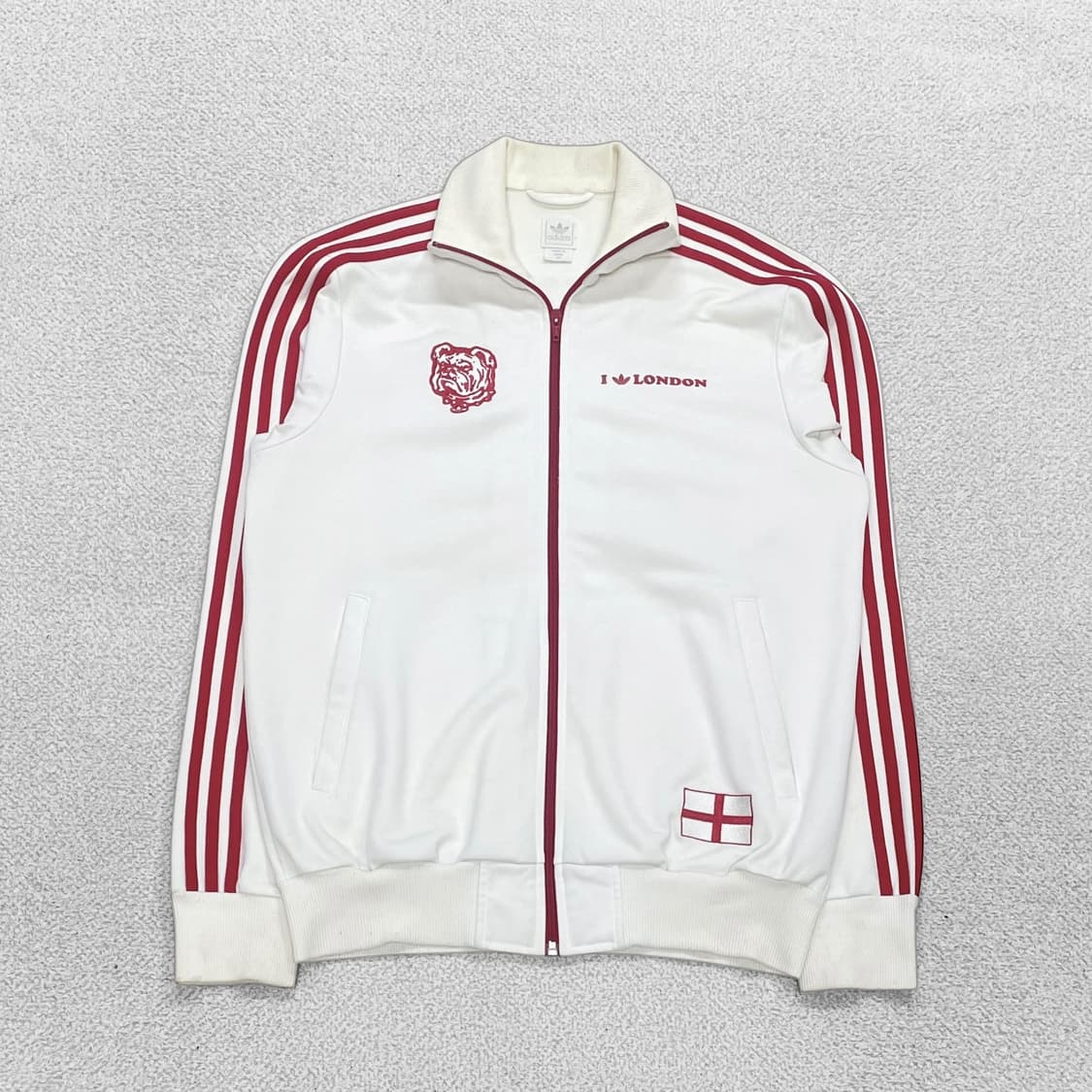 아디다스 런던 트랙탑 져지 화이트 레드 상품이미지1