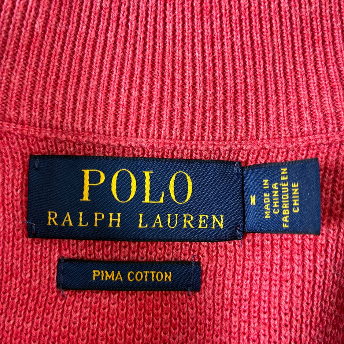 Polo  폴로 랄프로렌 자수 피마코튼 핑크 반집업 니트  상품이미지5