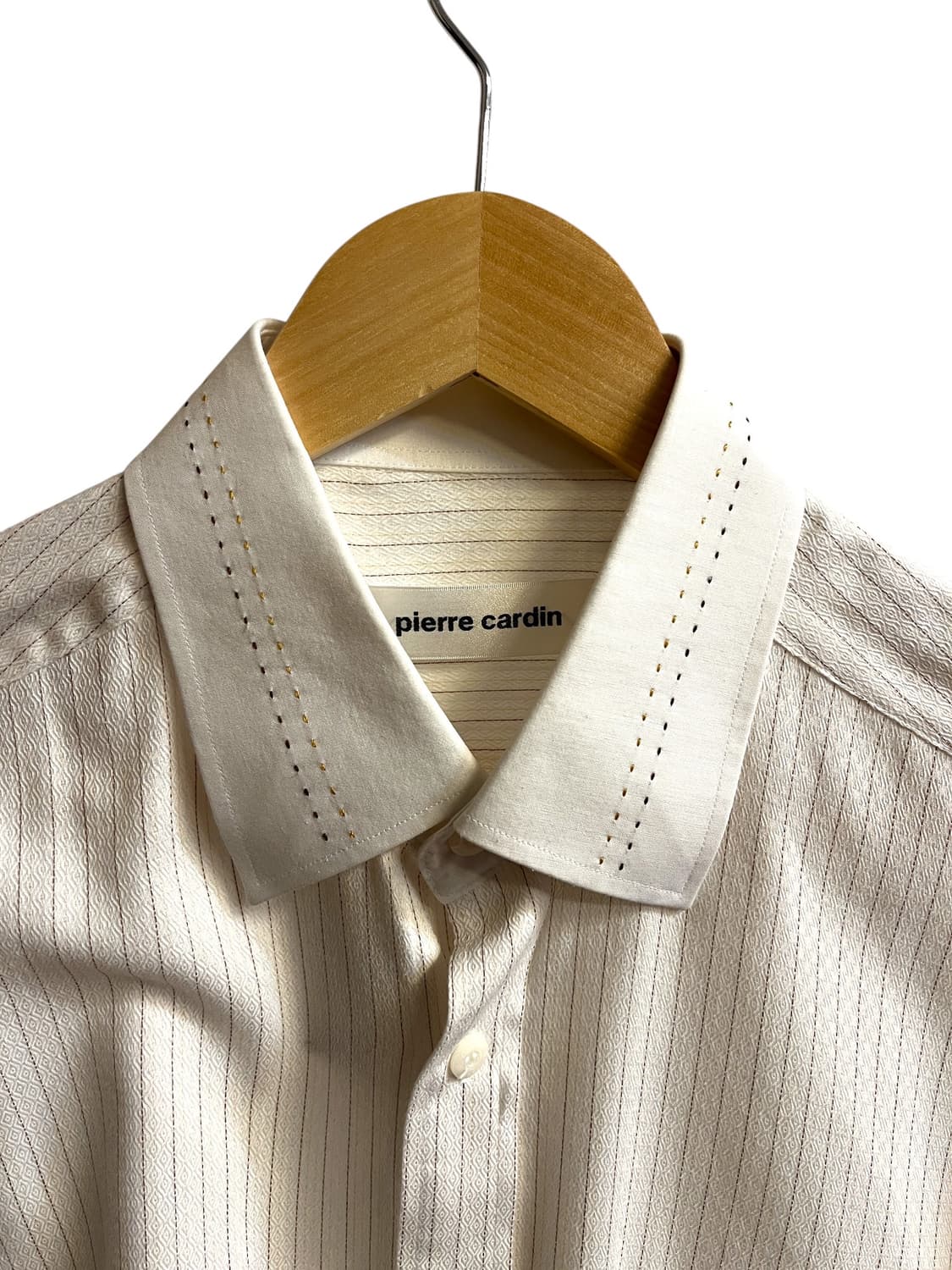 피에르 가르뎅 크림 핀스트라이프 셔츠 상품이미지2