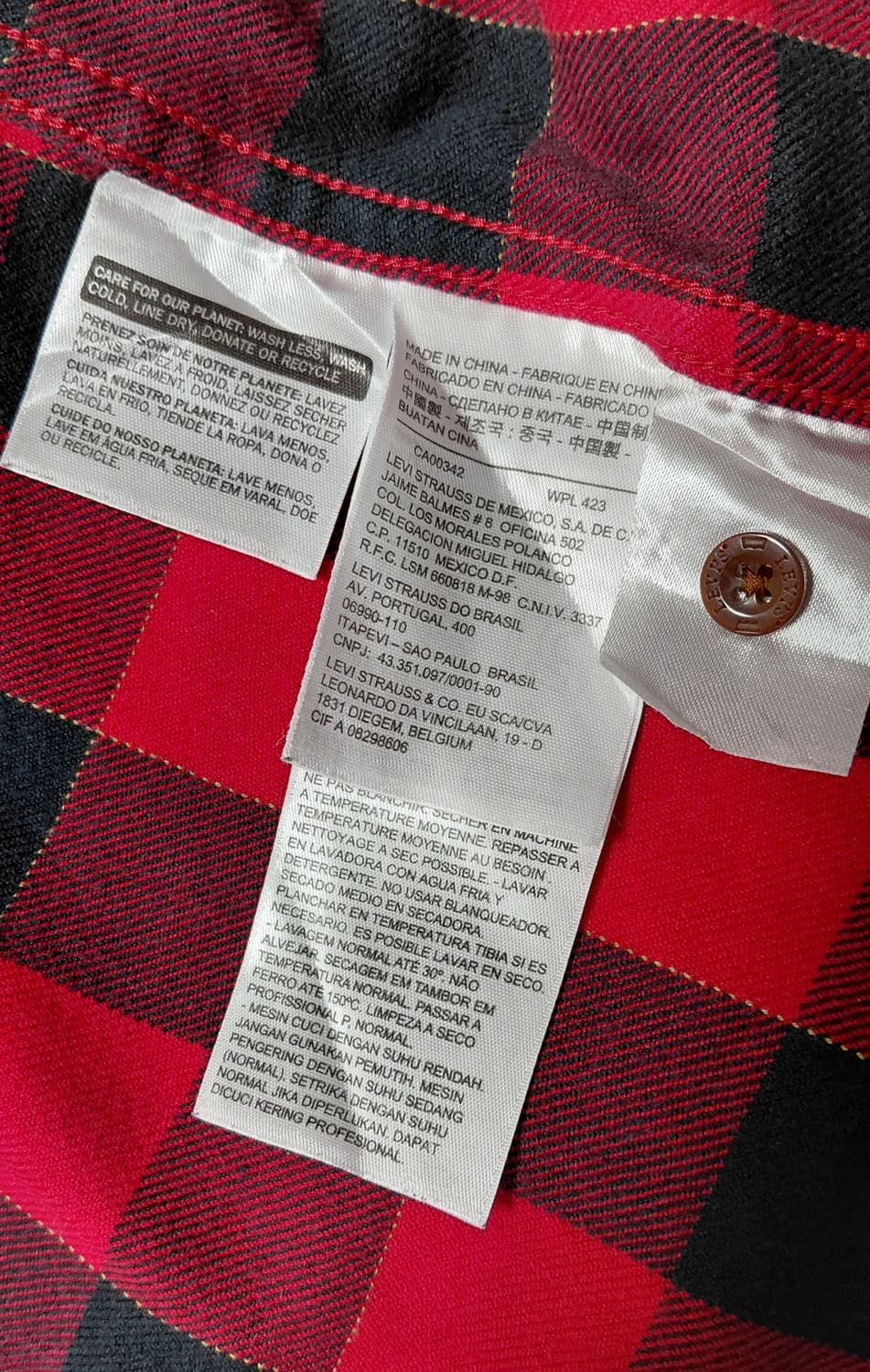 Levi's NFL 샌프란시스코 체크 셔츠 M 상품이미지3