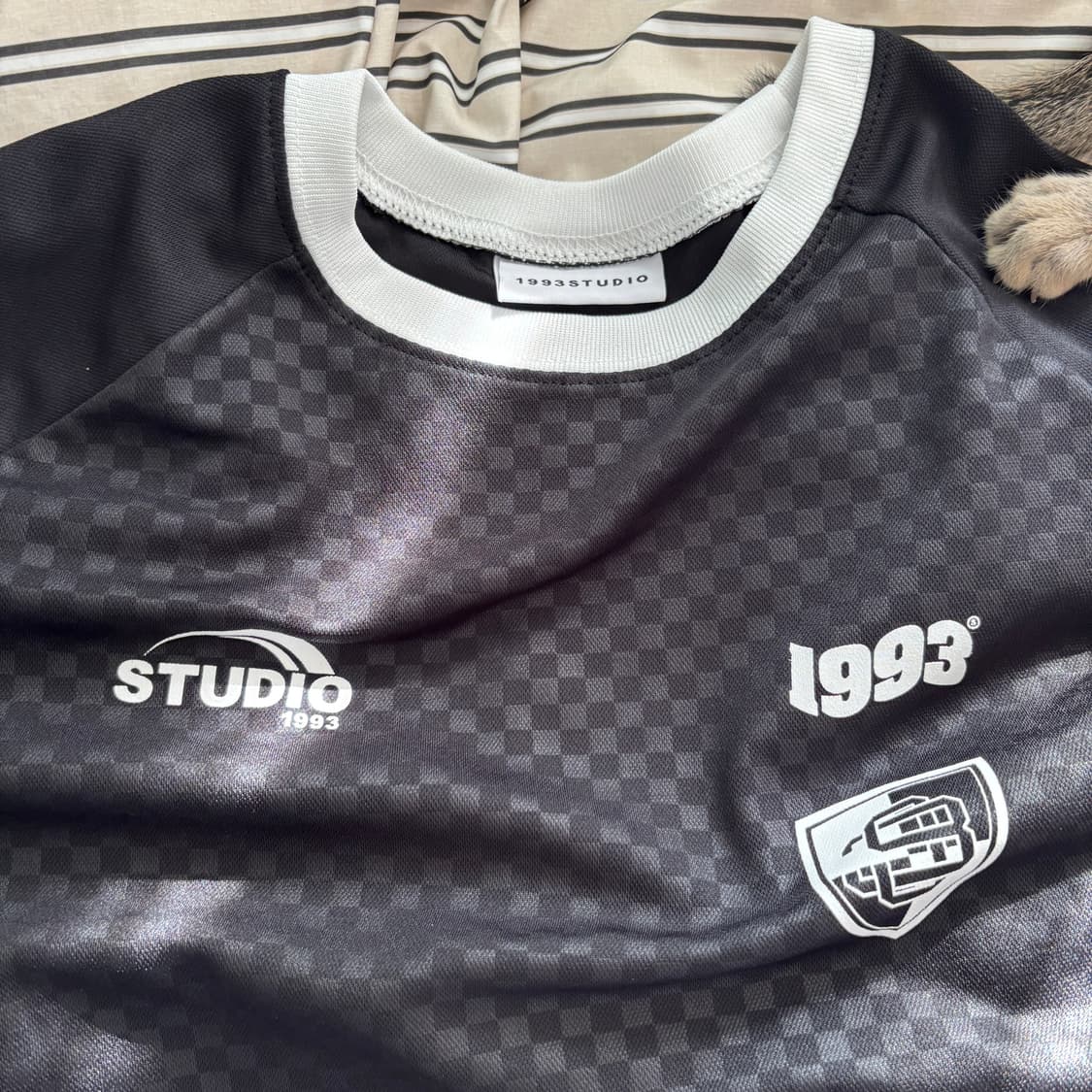 1993STUDIO 검정 체크 긴팔 티셔츠(free) 상품이미지1