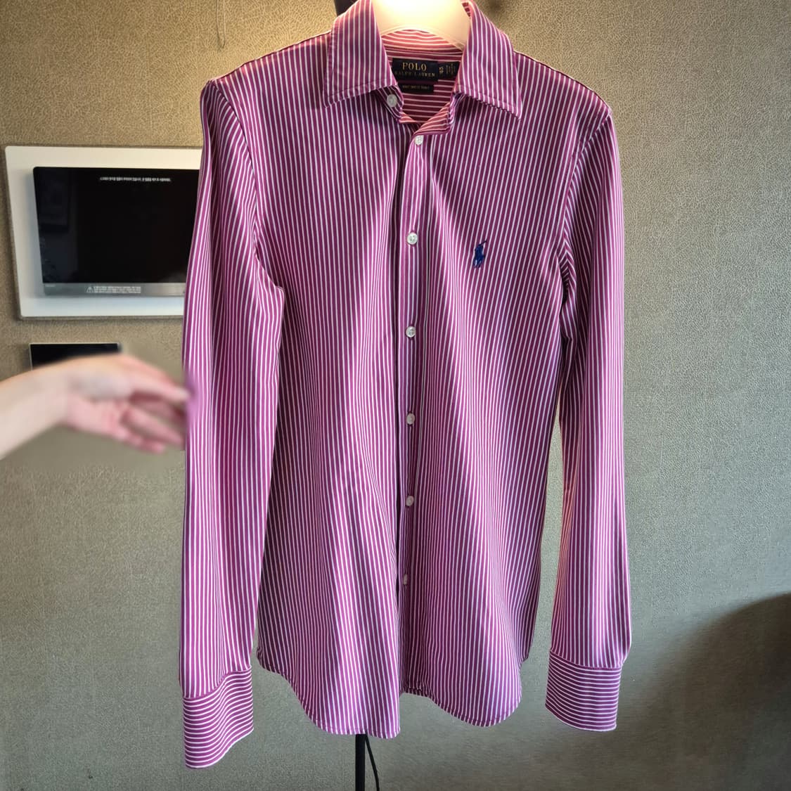 POLO 랄프로렌 여성 스트라이프 니트 드레스셔츠 상품이미지1