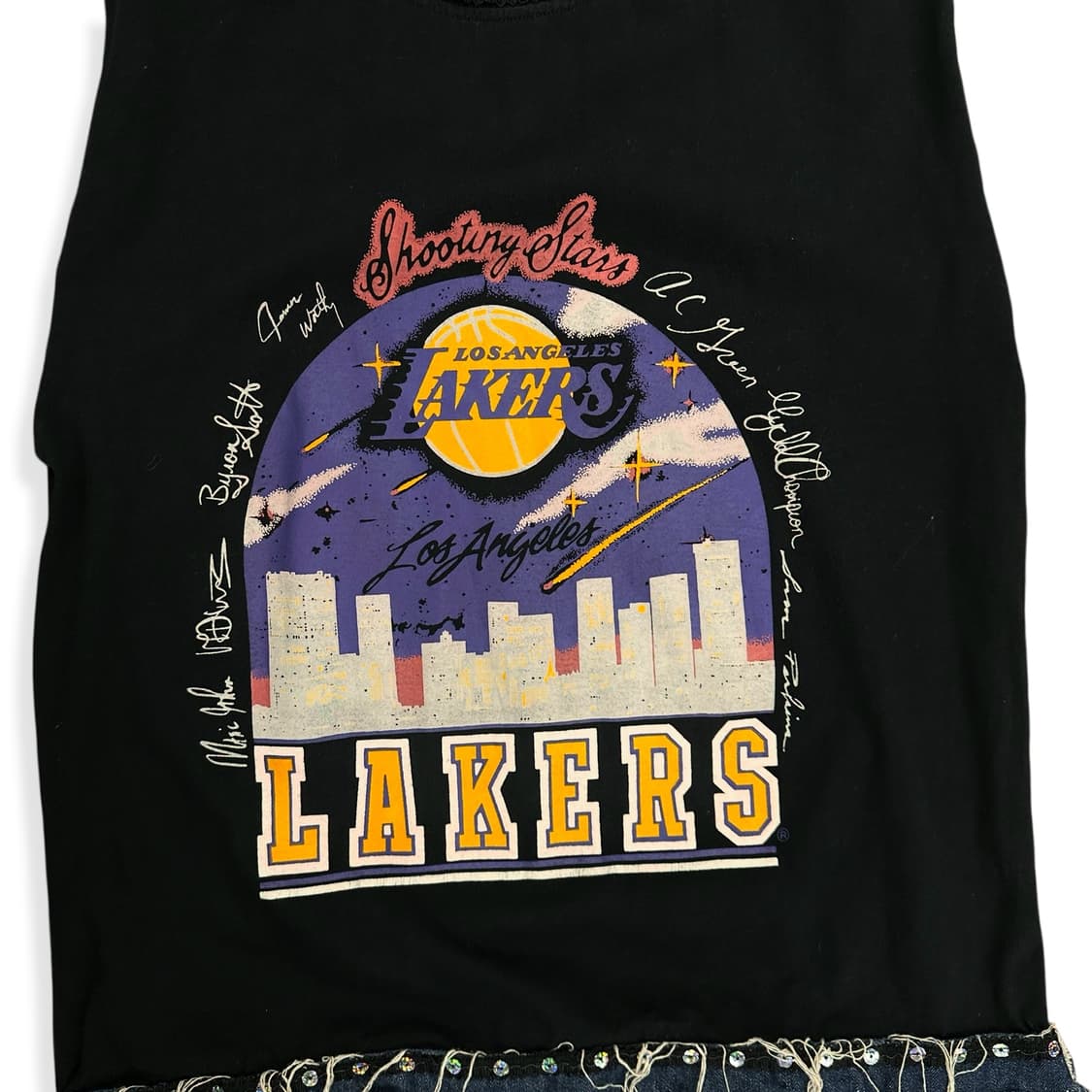 Denim Fringe American Flag T Shirt 상품이미지5