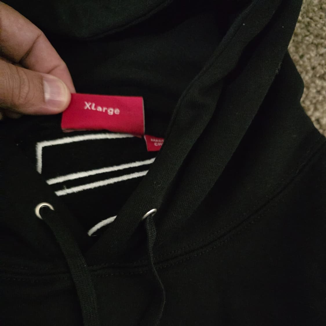 24FW 슈프림 사틴 아플리케 후드티 블랙 상품이미지5