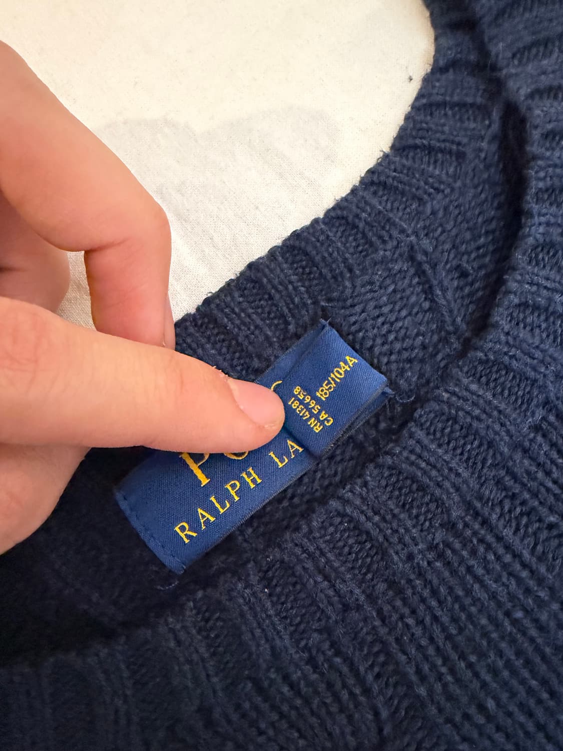 폴로 랄프로렌 꽈배기 케이블 니트 네이비 상품이미지4