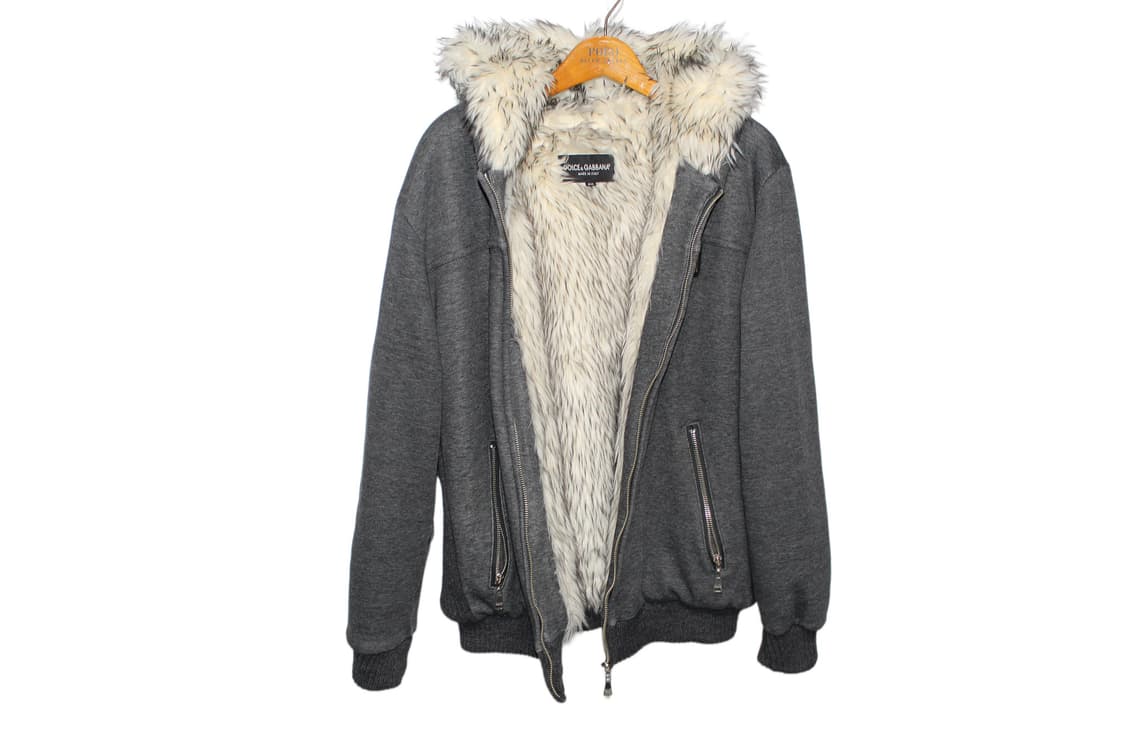 00s DOLCE & GABBANA Wolf Fur Zip Hoodie 상품이미지5