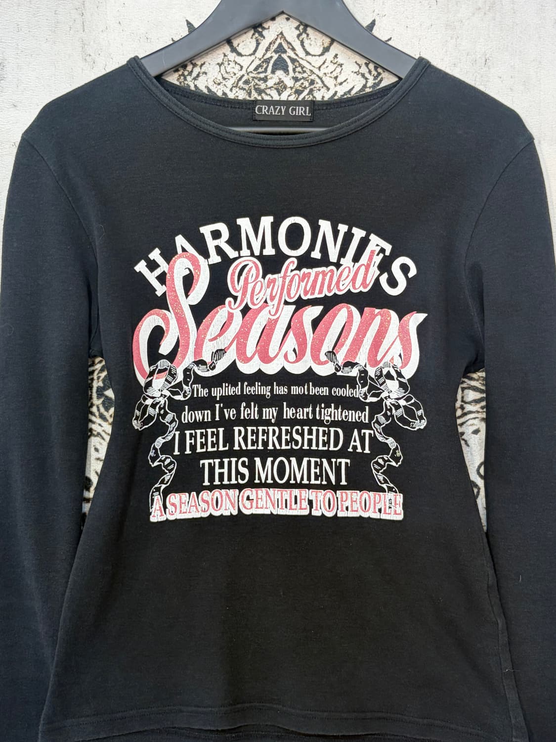 일본빈티지 Crazy girl Y2K 레터링 글리터 롱슬리브 상품이미지6