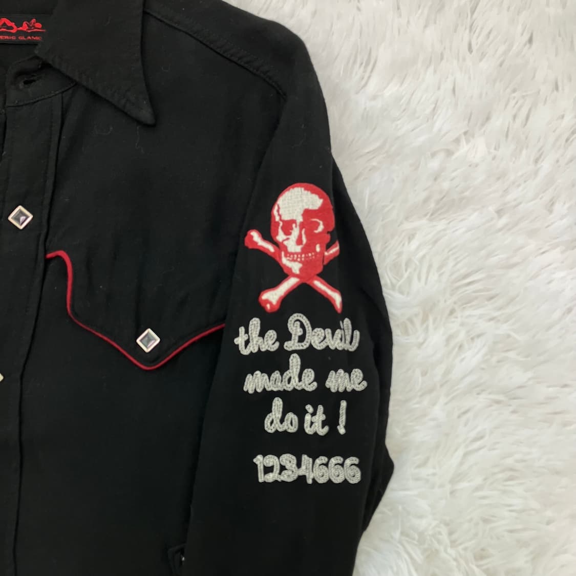 빈티지 히스테리 글래머 스컬 버튼셔츠 y2k 스트릿 갸루 펑키 일본빈티지 상품이미지9