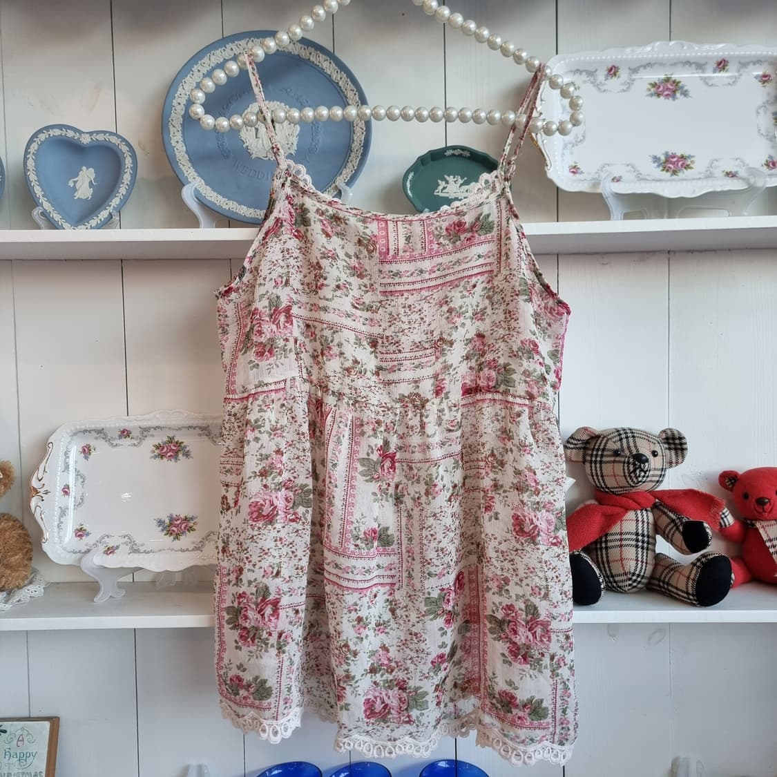 axes femme(악세즈 팜) 장미 플라워 레이스 나시 튜닉 상품이미지5