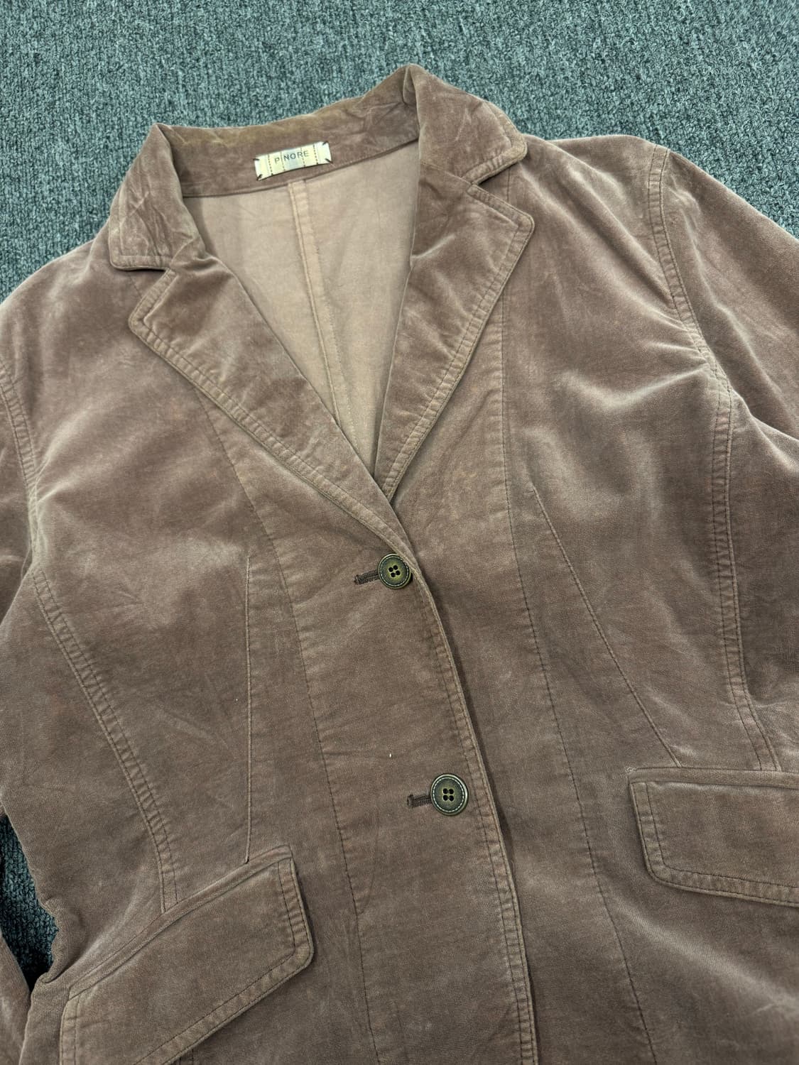 OS)PINORE 빈티지 브라운 벨벳 블레이저 자켓 상품이미지2