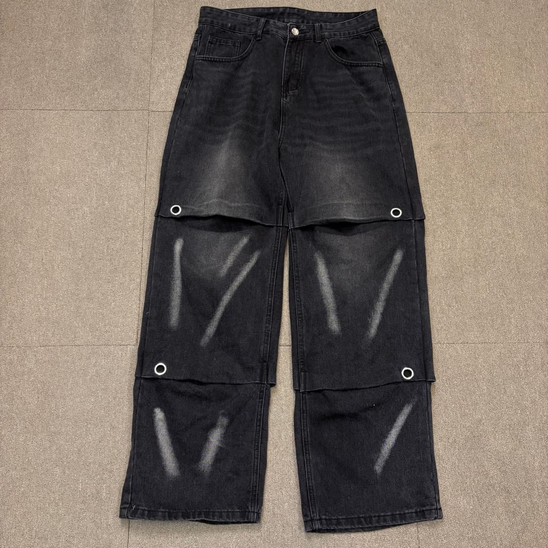 INFLATION japan 인플레이션 워시드 펀칭 와이드 데님  상품이미지1