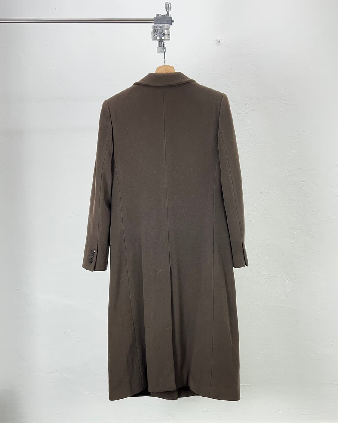 아르마니 꼴레지오니 다크 브라운 테일러드 울 롱 코트 상품이미지6
