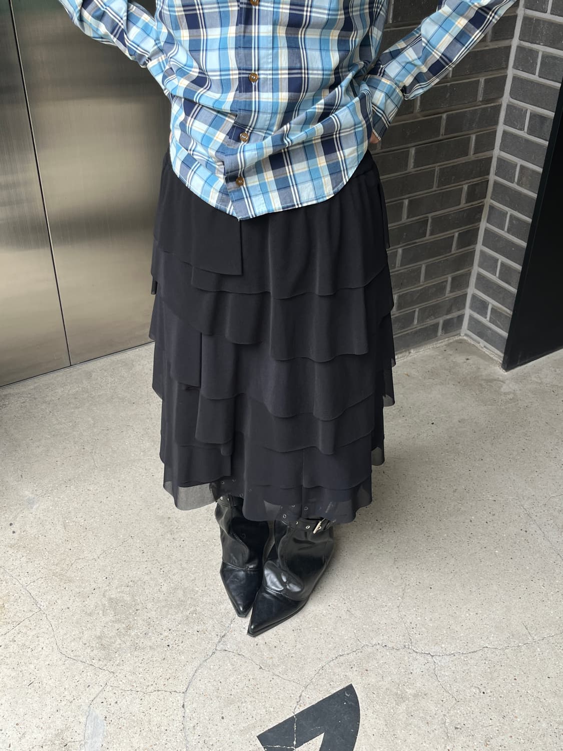 Hiroko Bis 히로코비스 레이어드 프릴 스커트 상품이미지2