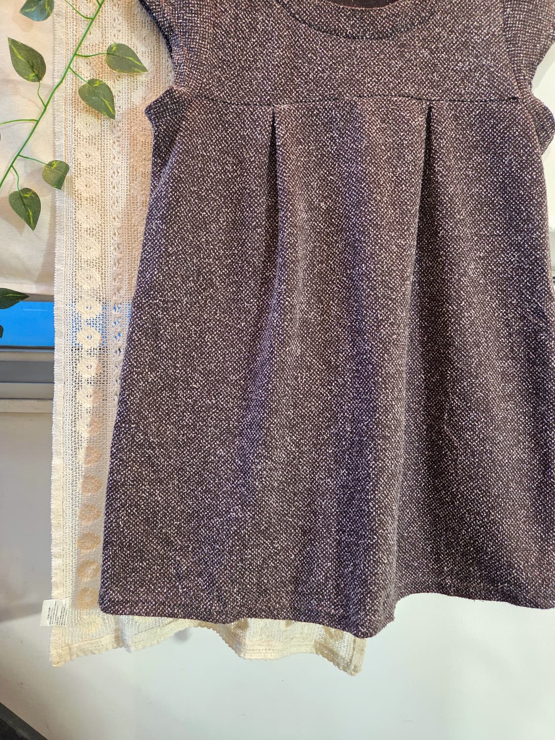 초코브라운 반팔 니트 탑 상품이미지3