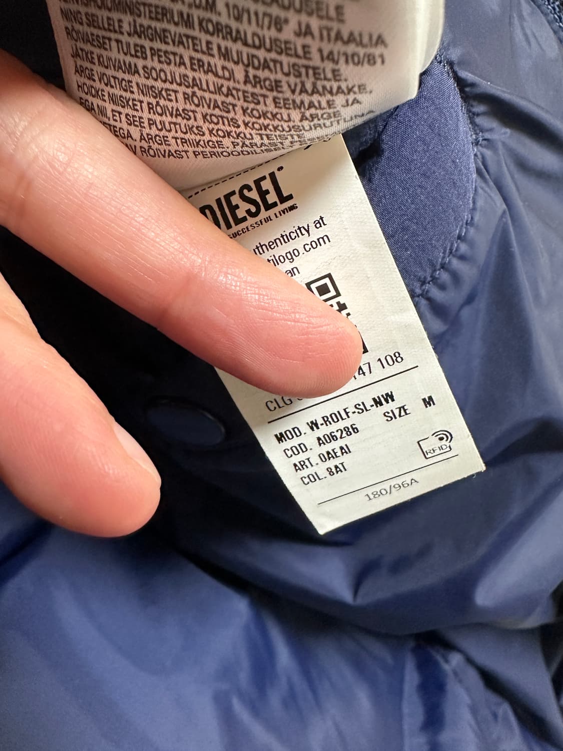 M) 디젤 푸퍼 베스트 패딩 조끼 다크 블루 상품이미지3