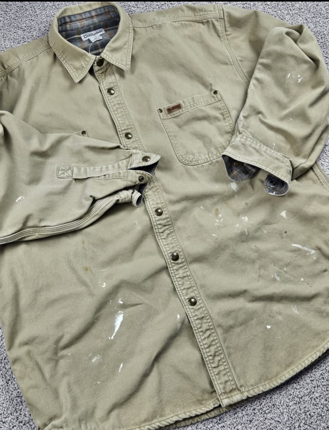 칼하트 플란넬 캔버스 헤비 워크 셔츠 자켓 XL 상품이미지6