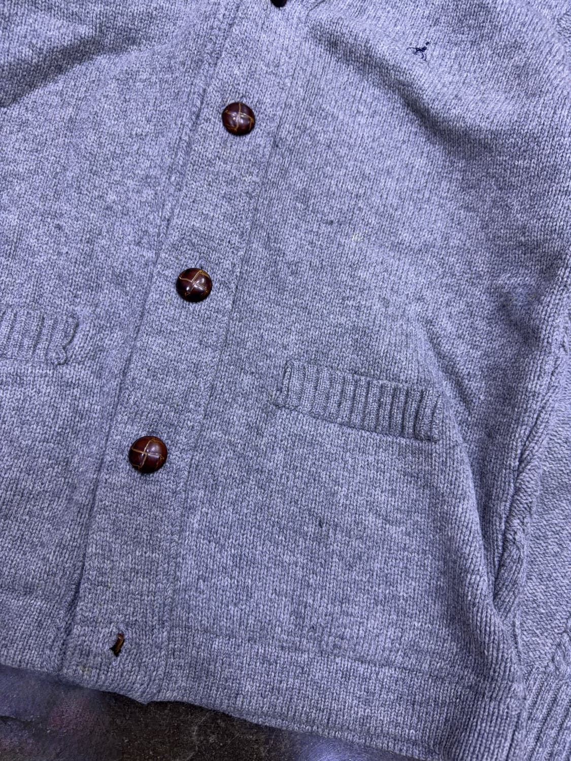 빈폴 클래식 숄카라 패치워크 니트 스웨터 가디건 그레이 100 상품이미지5