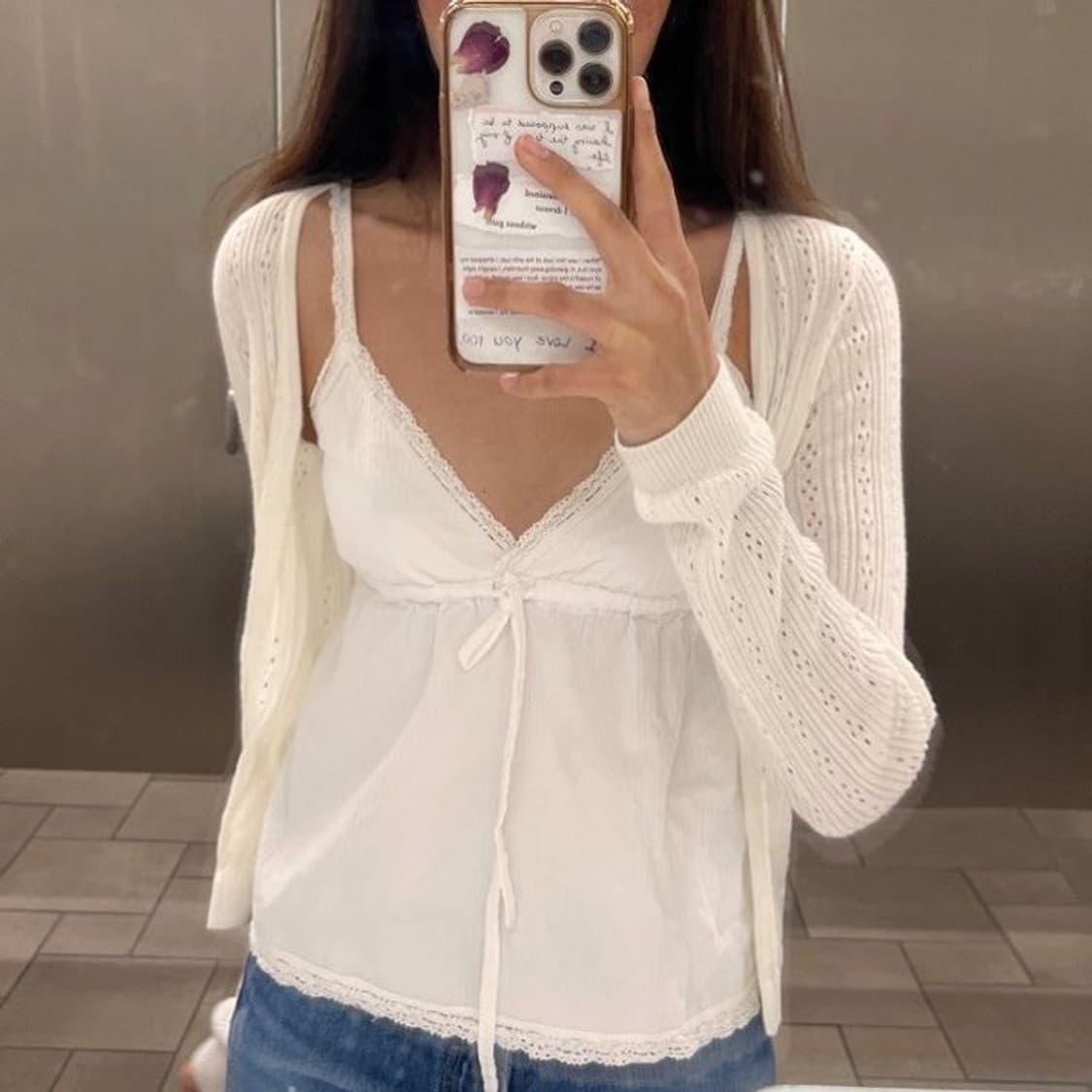 브랜디멜빌 펀칭 아이보리 가디건 상품이미지5