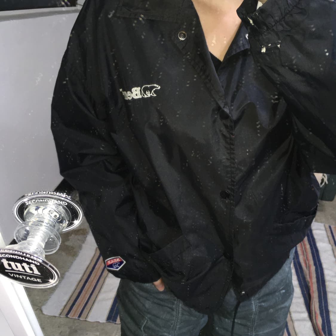 투티/0282 newyork usa bear 블랙 코치 자켓 빈티지 바막 상품이미지1