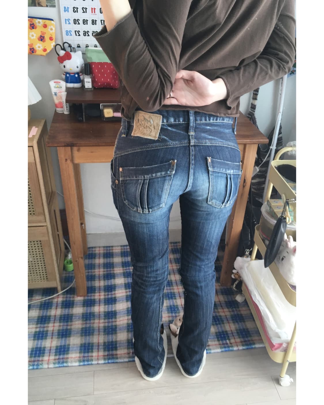 vintage y2k lowrise curved pocket pants 상품이미지3