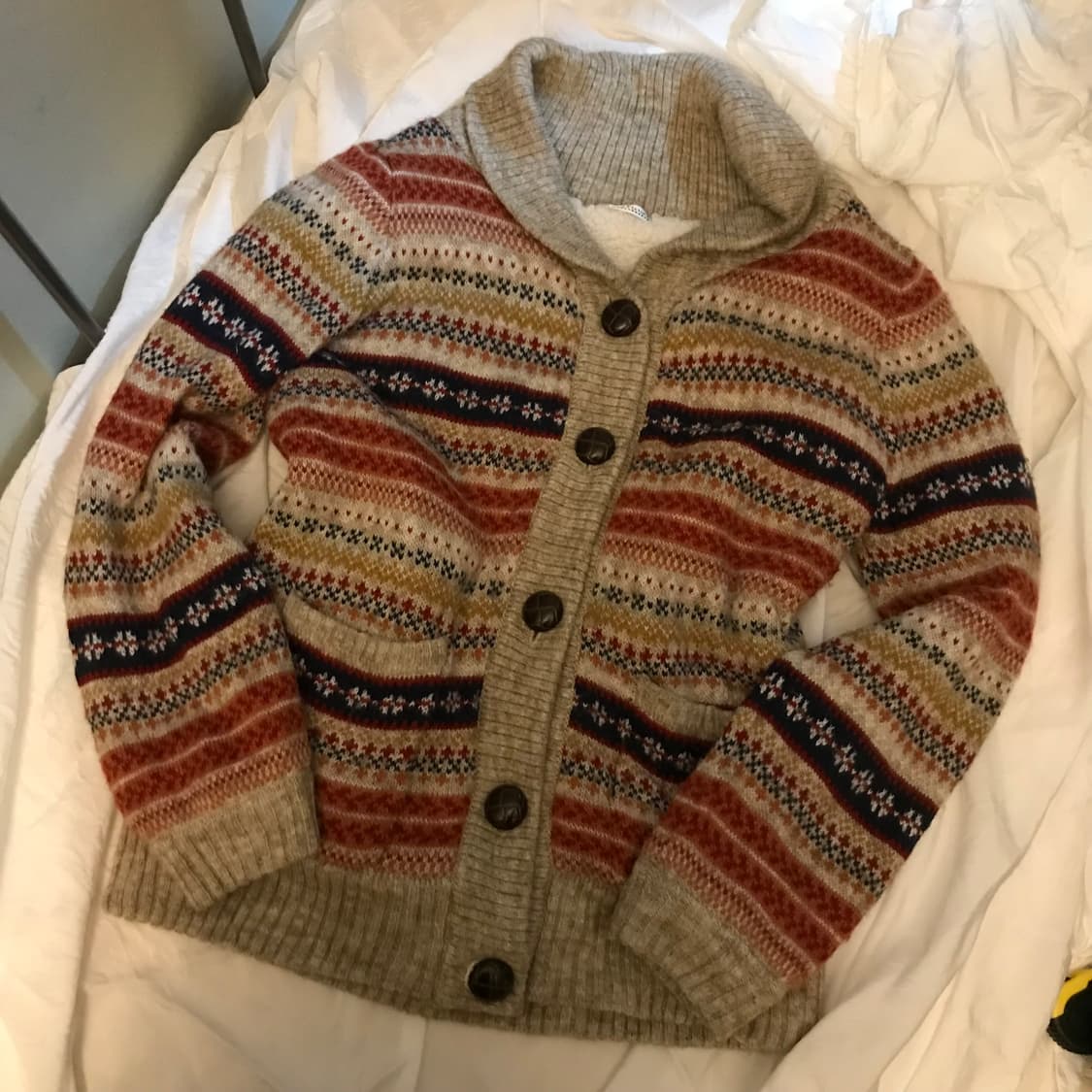 JPN Vintage 모리걸 너드 코위찬 노르딕 니트 가디건 상품이미지2