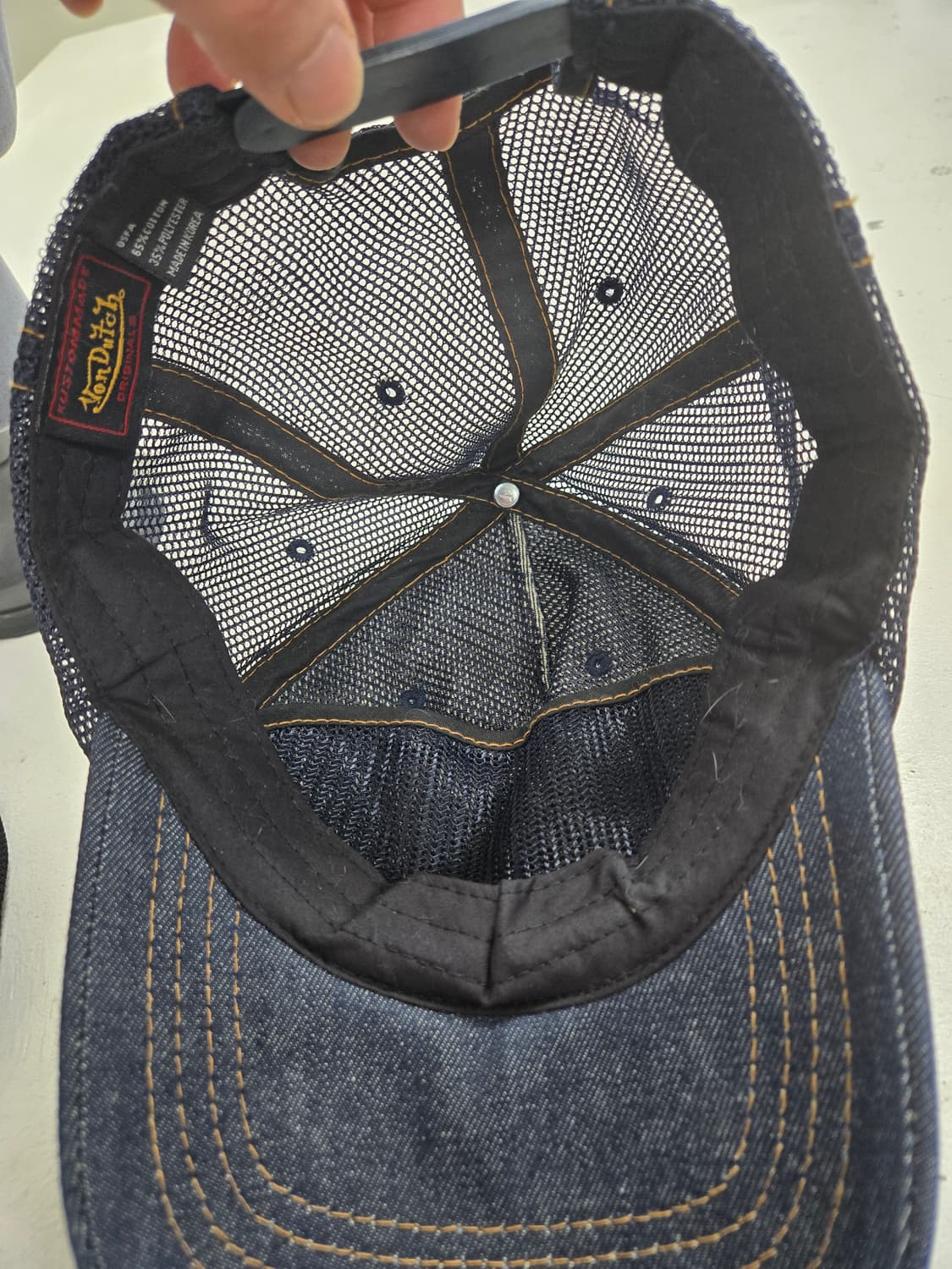 본더치 데님 볼캡 큐빅 장식 모자 상품이미지5